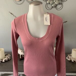 Z Supply Mauve Scoop Neck Blouse